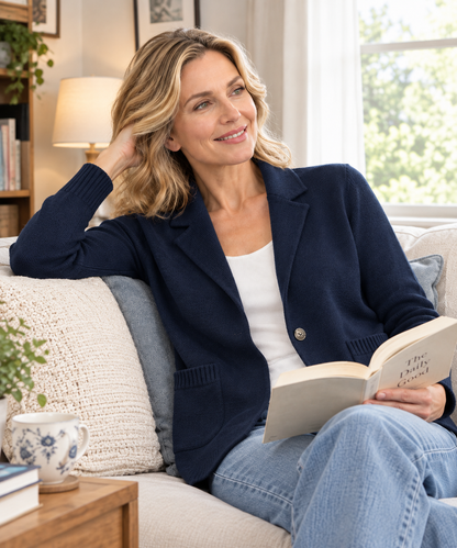 Women's Lapel Collar Knit Cardigan