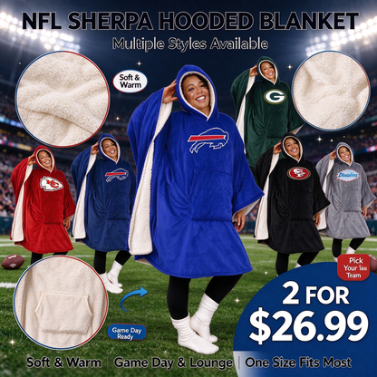 Final Clearance - 60" x 80" Wearable Hooded Blanket with Logo Patch