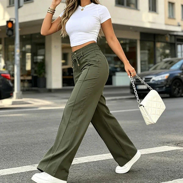 ⚡Women's High Waist Wide Leg Drawstring Pants