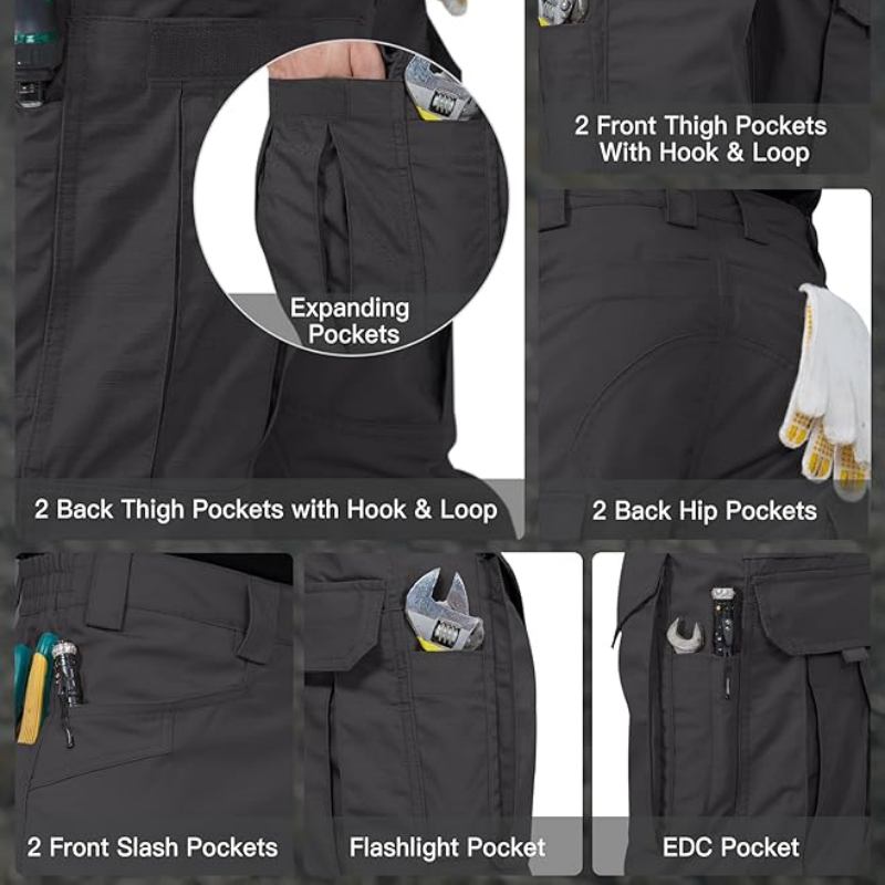 Men's Cargo Pants,Tactical Pants for Men Stretch,Durable Ripstop EDC Work Pants for Hiking