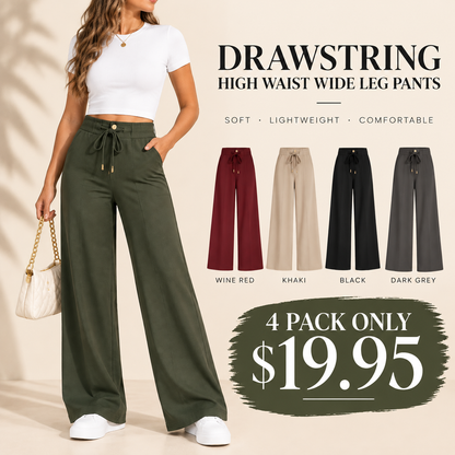 ⚡Women's High Waist Wide Leg Drawstring Pants