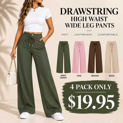 ⚡Women's High Waist Wide Leg Drawstring Pants