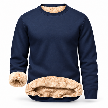 🔥 BESTSELLER | 8PCS $24.99 |Men's Fitted Crewneck Fleece Lined Sweatshirt, Wind Resistant Polyester Athletic Pullover, Casual Fashion Active Tops