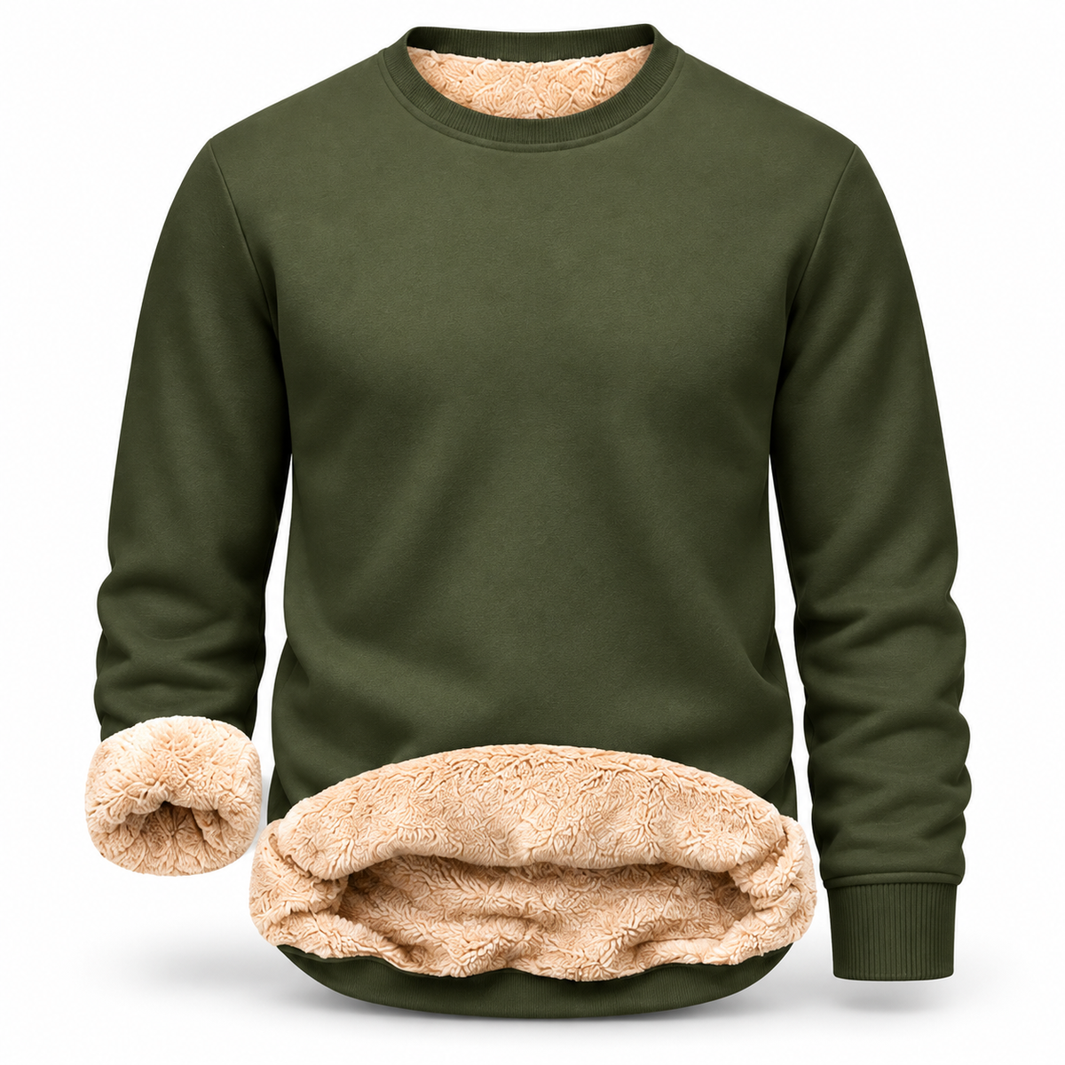 🔥 BESTSELLER | 8PCS $24.99 |Men's Fitted Crewneck Fleece Lined Sweatshirt, Wind Resistant Polyester Athletic Pullover, Casual Fashion Active Tops