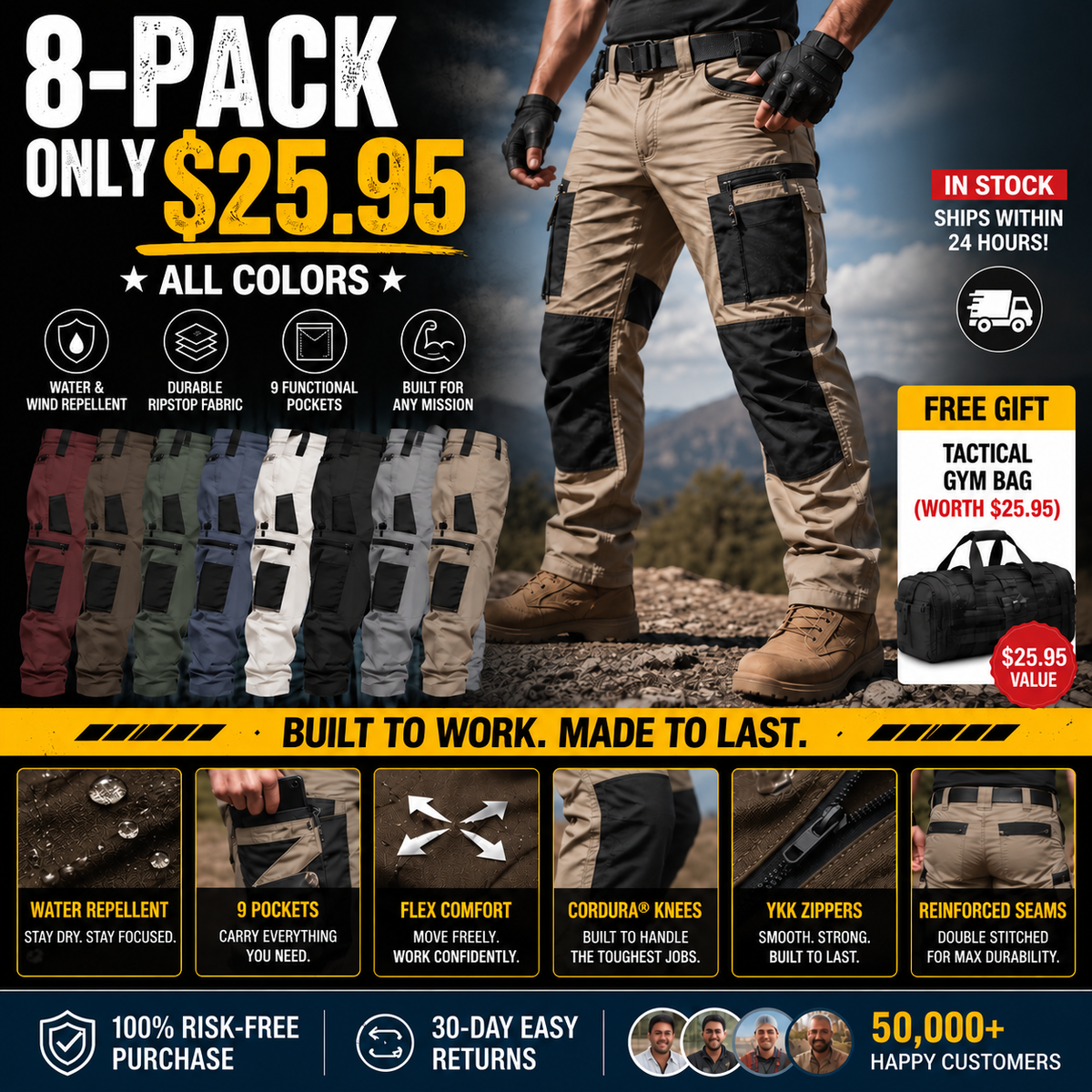 🔥 Clearance Sale | Men's Loose-Fit Utility Jeans – Limited Stock