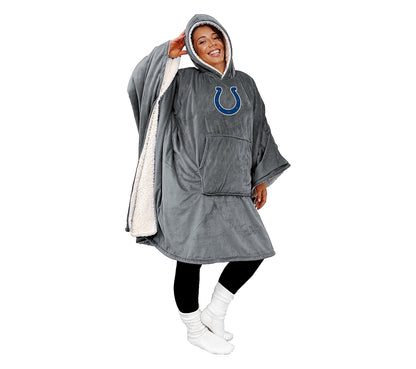 Final Clearance - 60" x 80" Wearable Hooded Blanket with Logo Patch